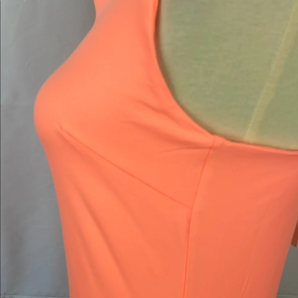 NWT REORIA Coral Orange Square Neck Tank Bodysuit w/Snap Closure - Size Medium - Picture 6 of 10
